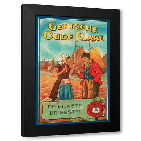 Gentsche Oude Klare Black Modern Wood Framed Art Print by Retrolabel