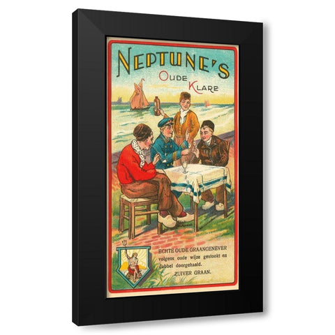 Neptunes Oude Klare Black Modern Wood Framed Art Print by Retrolabel