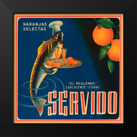 Servido Selected Oranges Black Modern Wood Framed Art Print by Retrolabel