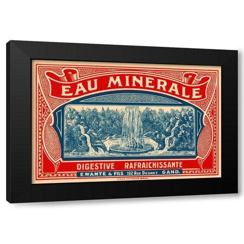 Eau Minerale Black Modern Wood Framed Art Print by Retrolabel