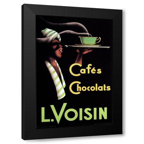 Cafes Chocolats L. Voisin Black Modern Wood Framed Art Print by Retrolabel