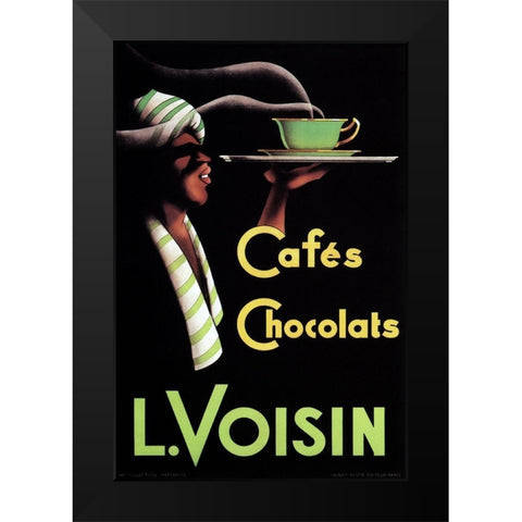 Cafes Chocolats L. Voisin Black Modern Wood Framed Art Print by Retrolabel