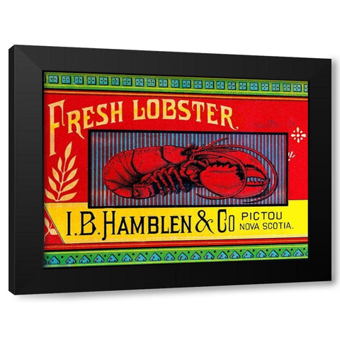 Fresh Lobster Black Modern Wood Framed Art Print by Retrolabel