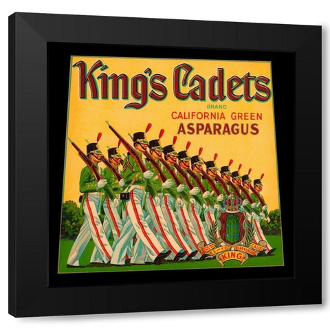 Kings Cadets California Green Asparagus Black Modern Wood Framed Art Print by Retrolabel