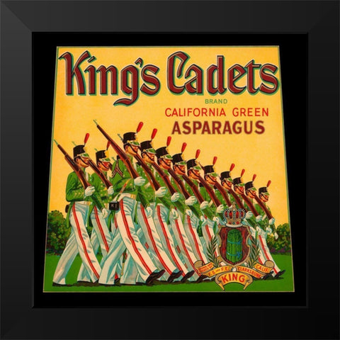 Kings Cadets California Green Asparagus Black Modern Wood Framed Art Print by Retrolabel