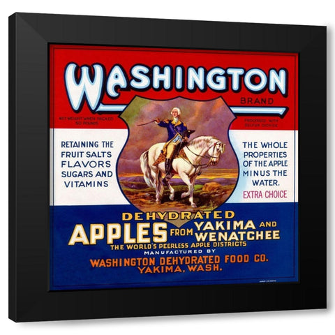 Washington Brand Dehydrated Apples Black Modern Wood Framed Art Print by Retrolabel