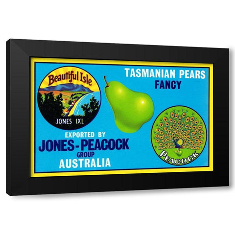 Jones-Peacock Tasmanian Pears Black Modern Wood Framed Art Print by Retrolabel