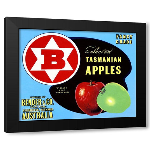 Fancy Grade Selected Tasmanian Apples Black Modern Wood Framed Art Print by Retrolabel