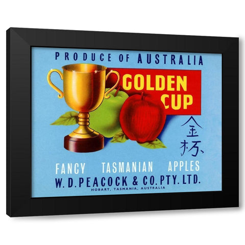 Golden Cup Black Modern Wood Framed Art Print by Retrolabel