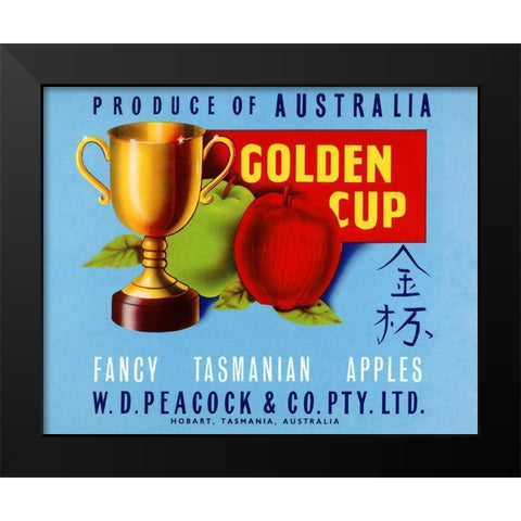 Golden Cup Black Modern Wood Framed Art Print by Retrolabel