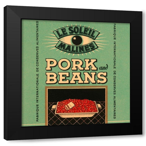 Le Soleil Malines - Pork and Beans Black Modern Wood Framed Art Print by Retrolabel
