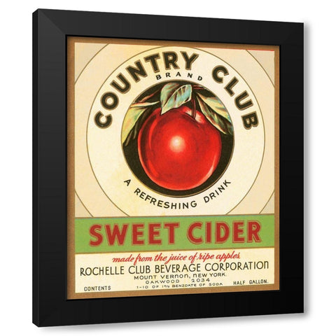 Country Club Sweet Cider Black Modern Wood Framed Art Print by Retrolabel