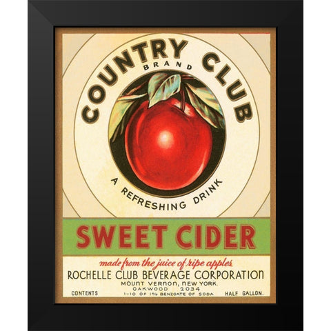 Country Club Sweet Cider Black Modern Wood Framed Art Print by Retrolabel
