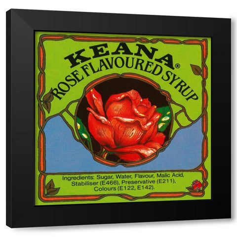 Keana Rose Flavoured Syrup Black Modern Wood Framed Art Print with Double Matting by Retrolabel
