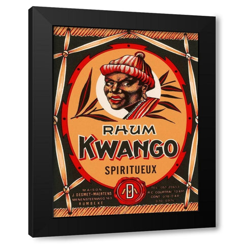 Rhum Kwango Black Modern Wood Framed Art Print by Retrolabel