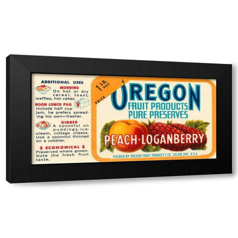 Peach - Loganberry Preserves Black Modern Wood Framed Art Print by Retrolabel