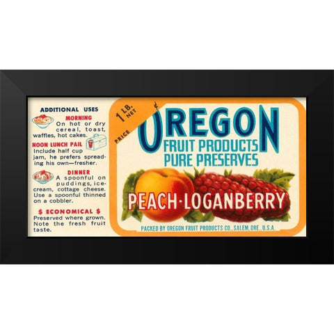 Peach - Loganberry Preserves Black Modern Wood Framed Art Print by Retrolabel