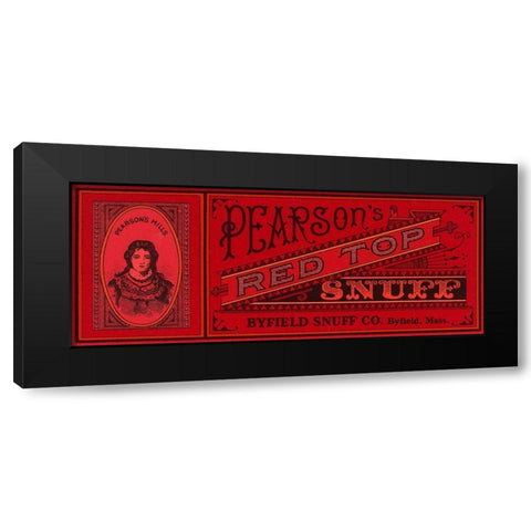 Pearsons Red Top Snuff Black Modern Wood Framed Art Print by Retrolabel