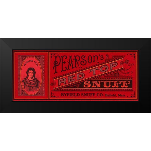 Pearsons Red Top Snuff Black Modern Wood Framed Art Print by Retrolabel