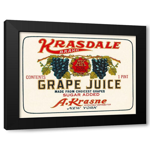 Kransdale Brand Grape Juice Black Modern Wood Framed Art Print by Retrolabel