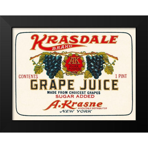 Kransdale Brand Grape Juice Black Modern Wood Framed Art Print by Retrolabel