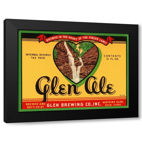 Glen Ale Black Modern Wood Framed Art Print by Retrolabel