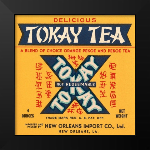 Tokay Tea Black Modern Wood Framed Art Print by Retrolabel