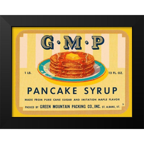 G.M.P. Pancake Syrup Black Modern Wood Framed Art Print by Retrolabel