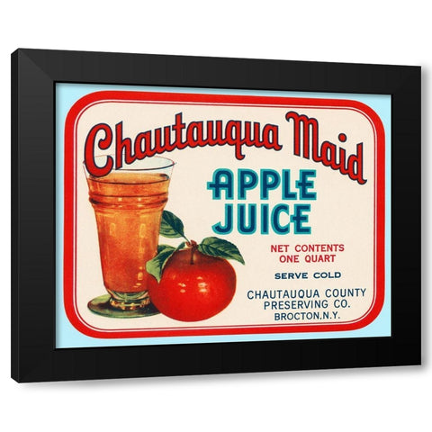 Chautauqua Maid Apple Juice Black Modern Wood Framed Art Print by Retrolabel