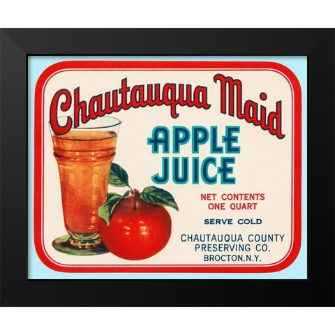 Chautauqua Maid Apple Juice Black Modern Wood Framed Art Print by Retrolabel