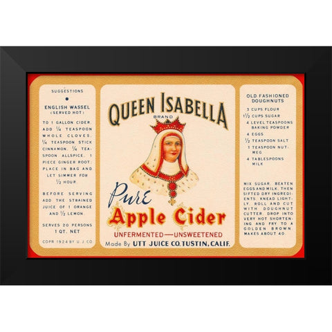 Queen Isabella Pure Apple Cider Black Modern Wood Framed Art Print by Retrolabel
