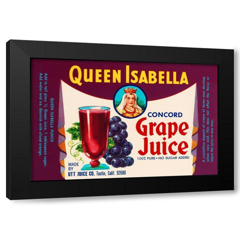Queen Isabella Concord Grape Juice Black Modern Wood Framed Art Print with Double Matting by Retrolabel