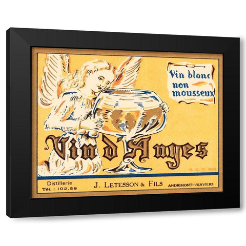 Vin dAnges Black Modern Wood Framed Art Print by Retrolabel