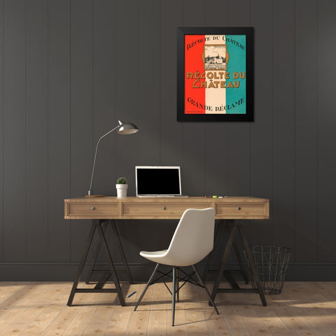 Recolte du Chateau Black Modern Wood Framed Art Print by Retrolabel