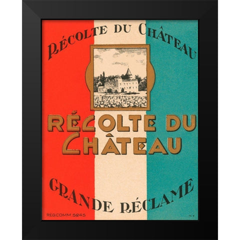 Recolte du Chateau Black Modern Wood Framed Art Print by Retrolabel