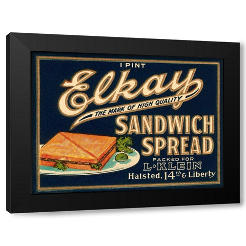 Elkay Sandwich Spread Black Modern Wood Framed Art Print with Double Matting by Retrolabel