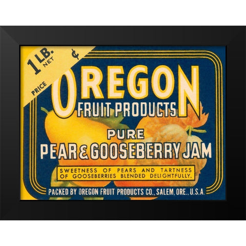 Pure Pear and Gooseberry Jam Black Modern Wood Framed Art Print by Retrolabel