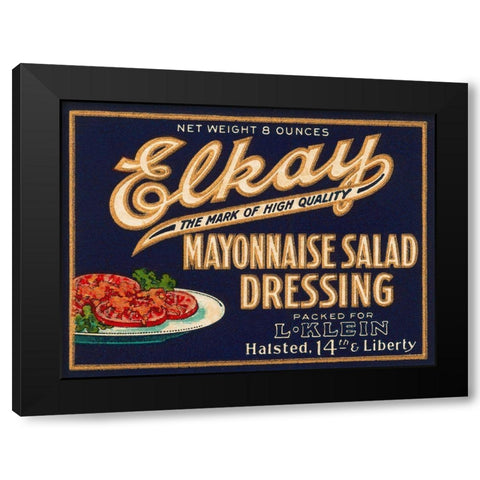 Elkay Mayonnaise Salad Dressing Black Modern Wood Framed Art Print by Retrolabel