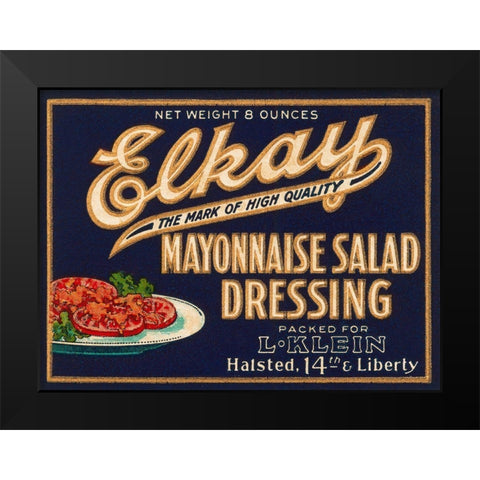 Elkay Mayonnaise Salad Dressing Black Modern Wood Framed Art Print by Retrolabel