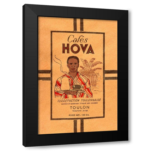 Cafes Hova Black Modern Wood Framed Art Print with Double Matting by Retrolabel
