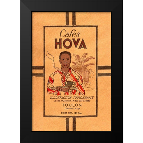Cafes Hova Black Modern Wood Framed Art Print by Retrolabel