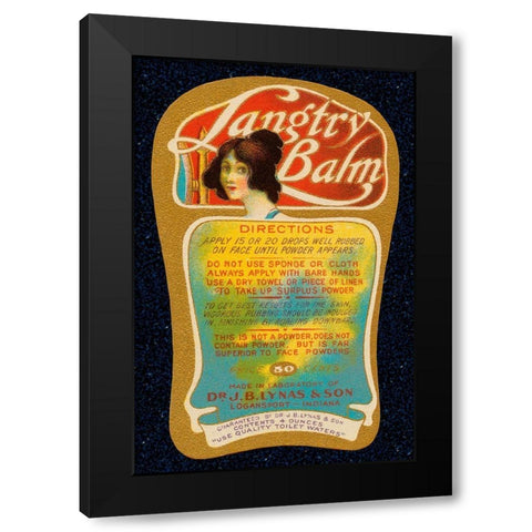 Langtry Balm Black Modern Wood Framed Art Print by Retrolabel