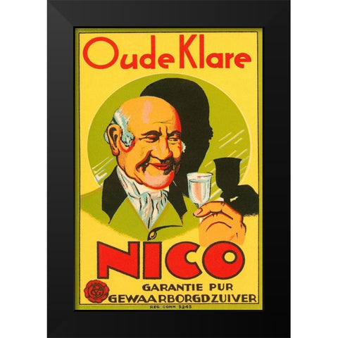 Oude Klare Nico Black Modern Wood Framed Art Print by Retrolabel