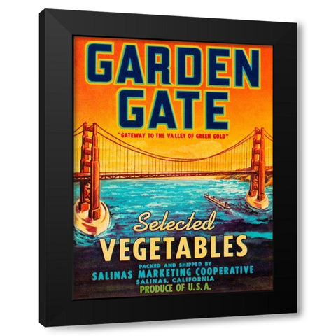 Garden Gate Selected Vegetables Black Modern Wood Framed Art Print with Double Matting by Retrolabel