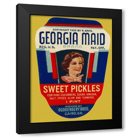 Georgia Maid Sweet Pickles Black Modern Wood Framed Art Print with Double Matting by Retrolabel