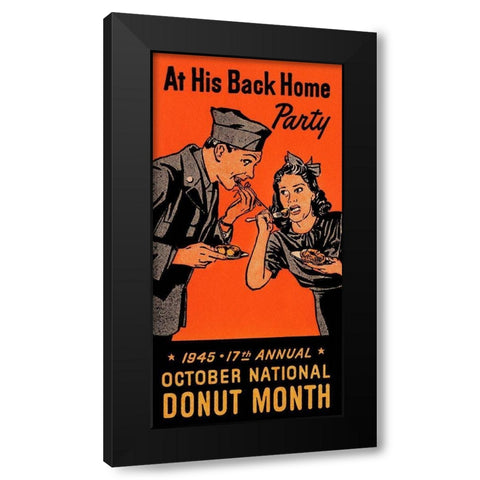 At His Back Home Party Black Modern Wood Framed Art Print with Double Matting by Retrolabel