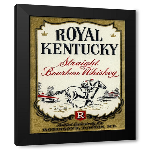 Royal Kentucky Straight Bourbon Whiskey Black Modern Wood Framed Art Print with Double Matting by Vintage Booze Labels