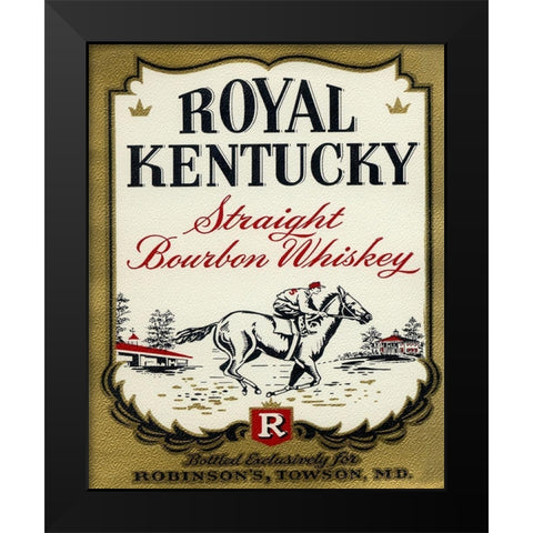 Royal Kentucky Straight Bourbon Whiskey Black Modern Wood Framed Art Print by Vintage Booze Labels