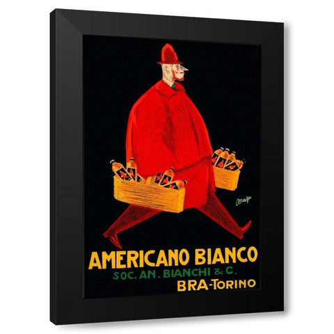 Americano Bianco Black Modern Wood Framed Art Print by Vintage Booze Labels