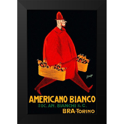 Americano Bianco Black Modern Wood Framed Art Print by Vintage Booze Labels